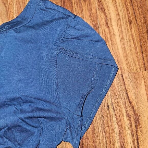 Shein Blue Cap Sleeve Maternity Top Womens Size Medium - Picture 5 of 6